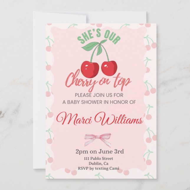 Convite Cherry On Top Invitation (Frente)