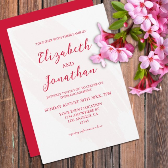 Convite Cherry Red Engagement Party (Criador carregado)