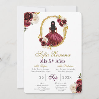 Convite Cherry Red Quinceañera Invitation