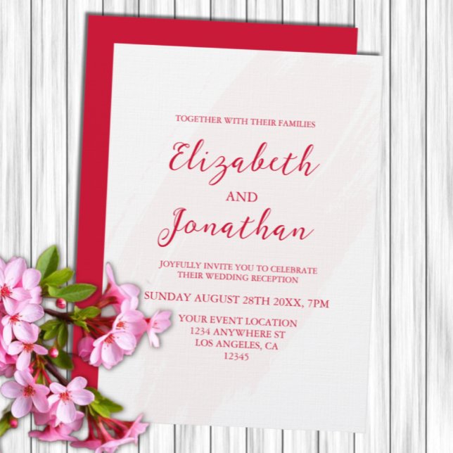 Convite Cherry Red Wedding Reception (Criador carregado)