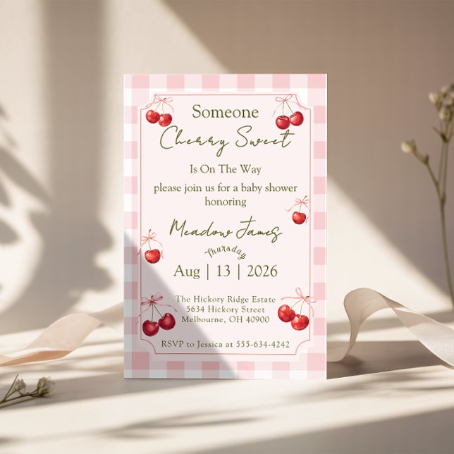 Convite Cherry Sweet - Baby Shower Invitation (Criador carregado)