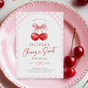 Convite Cherry Sweet Girl Festa de aniversário