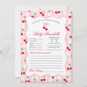 Convite Cherry Sweet Pink Coquette Advice para Bebê Card