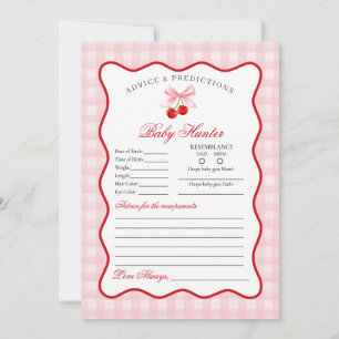 Convite Cherry Sweet Pink Coquette Advice para Bebê Card