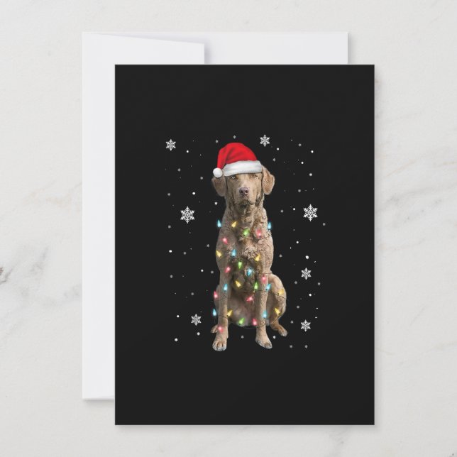 Convite Chesapeake Bay Retriever Dog Christmas Xmas Mom Da (Frente)