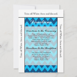 Convite Chevron Blues de placa direcional 3,5x6