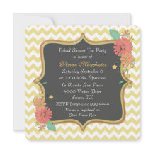 Chevron chique e chá de panela floral