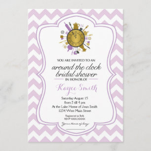 Convite Chevron em torno do chá de panela do pulso de