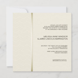 Convite Chevron subtil Ecru no barato moderno do marfim