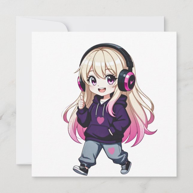 Convite Chibi Engraçado (Frente)