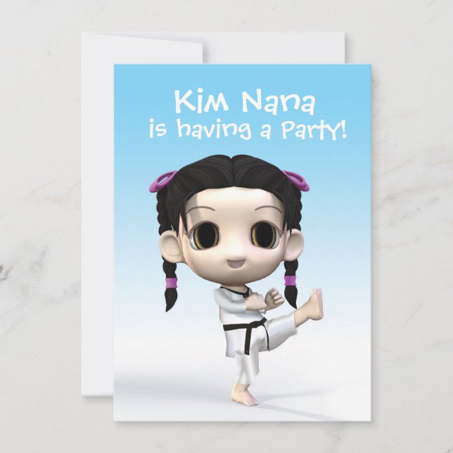 Convite Chibi Taekwondo (Frente)