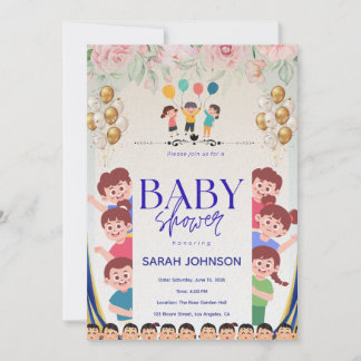 Convite Chic Baby Shower Invitation | Elegant Floral