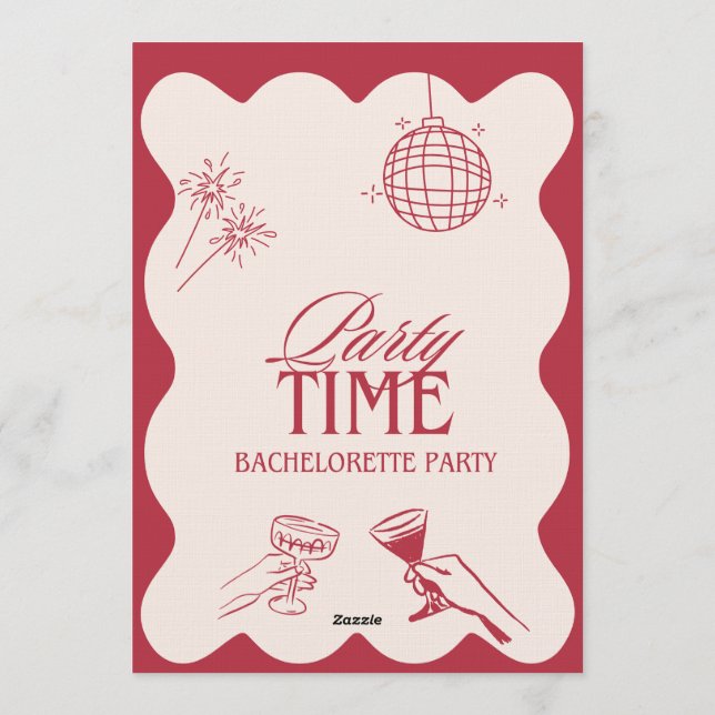 Convite Chic Bachelorette Weekend Invitation for Bride-to- (Verso)