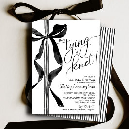 Convite Chic Black Bow She's Tying The Knot Bridal Shower