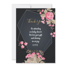 Chic Black e Dourado quadro geométrico obrigado vo