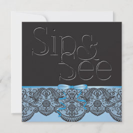 Convite Chic Black Lace e Blue Sip e veja 2