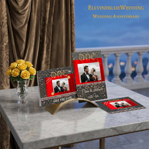 Convite Chic Black Ouro e Pérolas 1º Aniversário de Casame