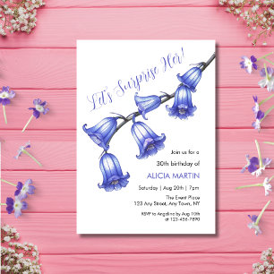 Convite Chic Bluebell Flower Blossom Surpresa Aniversário