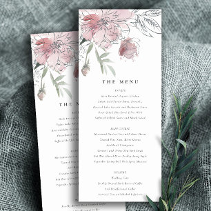 Convite Chic Blush Watercolor Floral Wedch Card