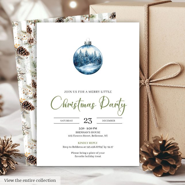 Convite Chic Bohemian Cozy Winter Scene Holiday Invitation (Chic Bohemian Cozy Winter Scene Holiday Invitation)
