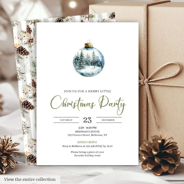 Convite Chic Bohemian Cozy Winter Scene Holiday Invitation (Chic Bohemian Cozy Winter Scene Holiday Invitation)