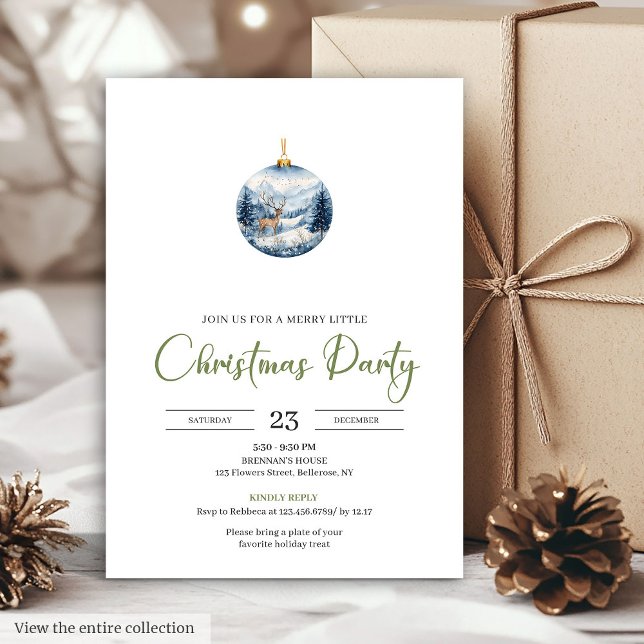 Convite Chic Boho Cozy Winter Scene Deer Christmas (Chic Boho Cozy Winter Scene Deer Christmas Invitation)