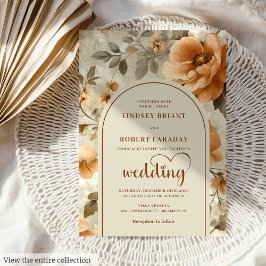 Convite Chic Boho Terra Cotta Ivory Sage Floral Wedding 