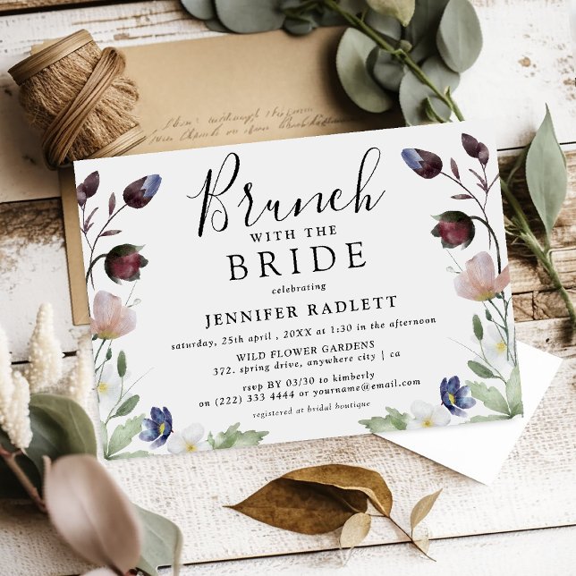 Convite Chic Boho Wedding Wildflower Bridal Brunch (Criador carregado)