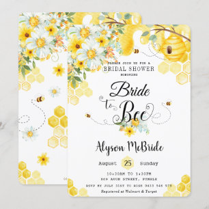 Convite Chic Bride para Chá de panela Floral Amarelo de B
