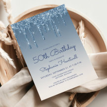Chic Brilho Azul de 50º Aniversário