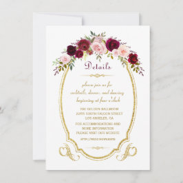 Convite Chic Burgundy Marsala - Detalhes do Casamento outo