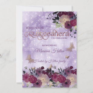Convite Chic Butterfly florden Quinceañera lavanda
