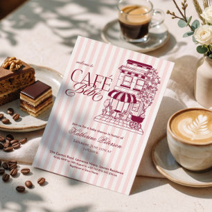 Convite Chic Café Parisiense Bébé Chá de Bebê Francês