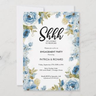 Convite Chic Calligraphy Surprise Engagement Party