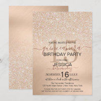 Chic Champagne Dourada Glitter Quinceañera Metálic