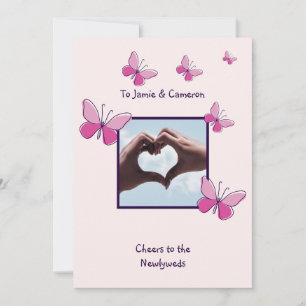 Convite Chic Cheers to the Newlyweds Parabéns Card