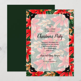 Convite Chic Christmas Poinsettia e Faux Vellum