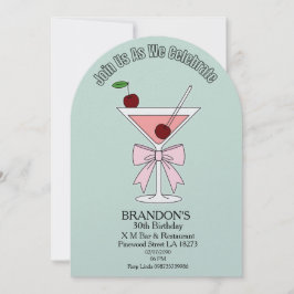 Convite Chic Cocktail Adult Birthday Party 