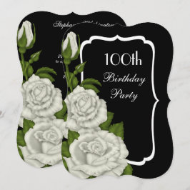 Convite Chic Corner Rosas Brancas 100º Aniversário