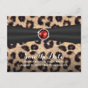Convite Chic de Rubi com Estampa de Leopardo Save