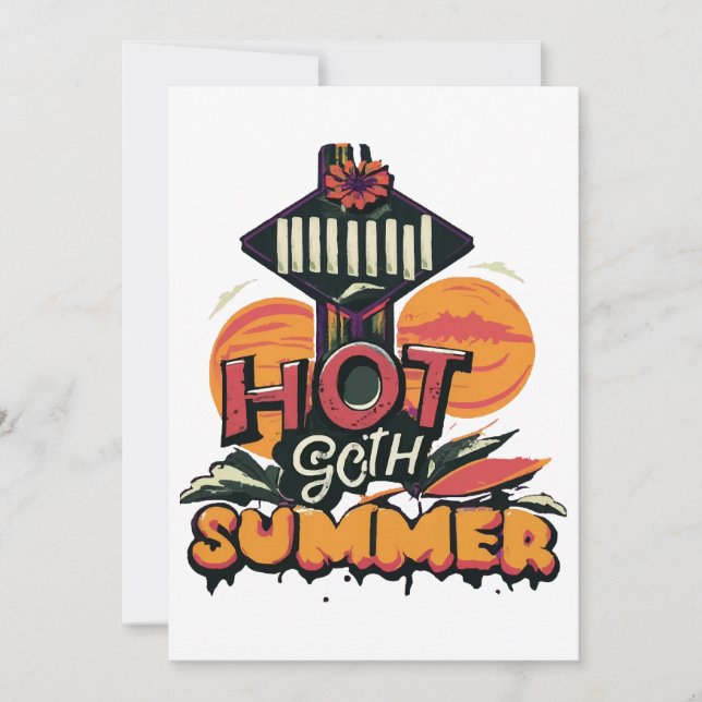 Convite Chic de Verão de Gótico quente (Frente)