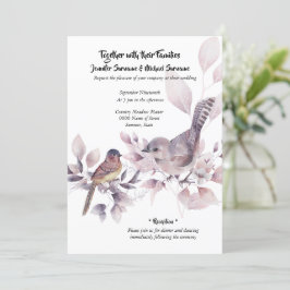 Convite Chic de verão do pássaro pinto-rosa-pinto