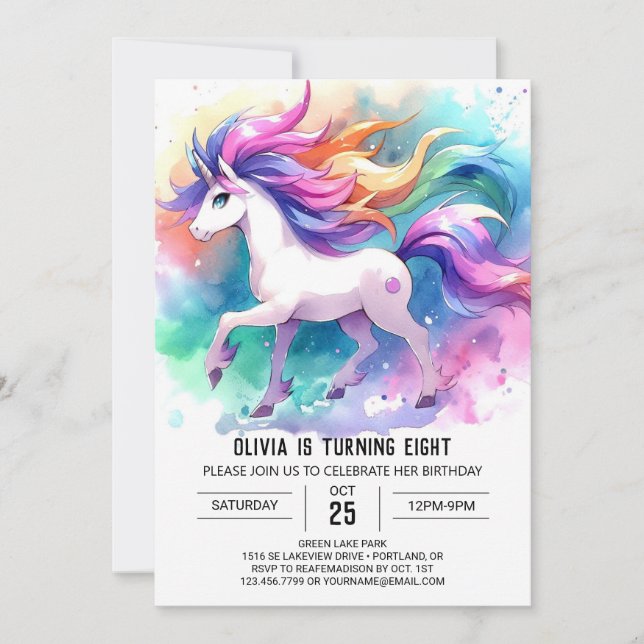 Convite Chic Digital Horse Birthday (Frente)