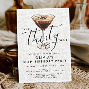Convite Chic Dirty Espresso Martini “Fale Trinta para Mim”
