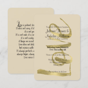 Convite Chic Dourado Love é o Casamento do Paciente