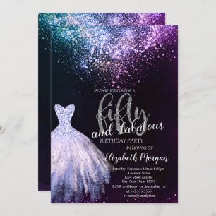 Convite Chic Dress Confetti 50ª Festa de aniversário