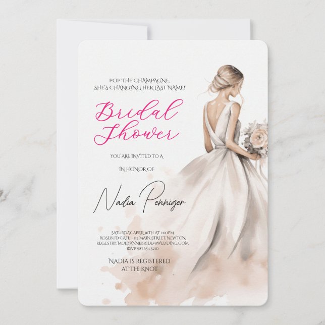 Convite Chic Dressed for the Occasion Bridal Shower Party (Frente)