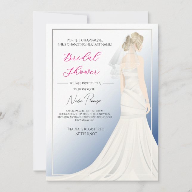 Convite Chic Dressed for the Occasion Bridal Shower Party (Frente)