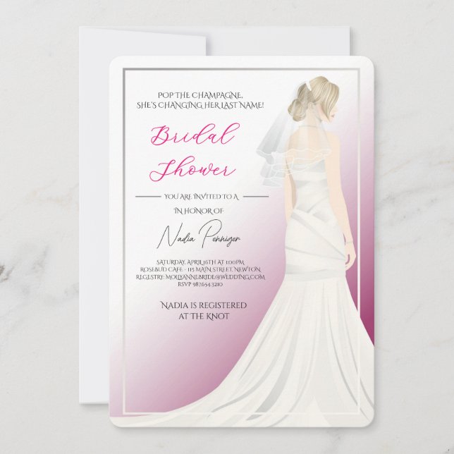 Convite Chic Dressed for the Occasion Bridal Shower Party (Frente)