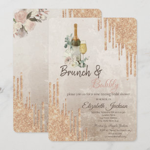 Convite Chic Drips Brunch & Bubbly Chá de Noiva